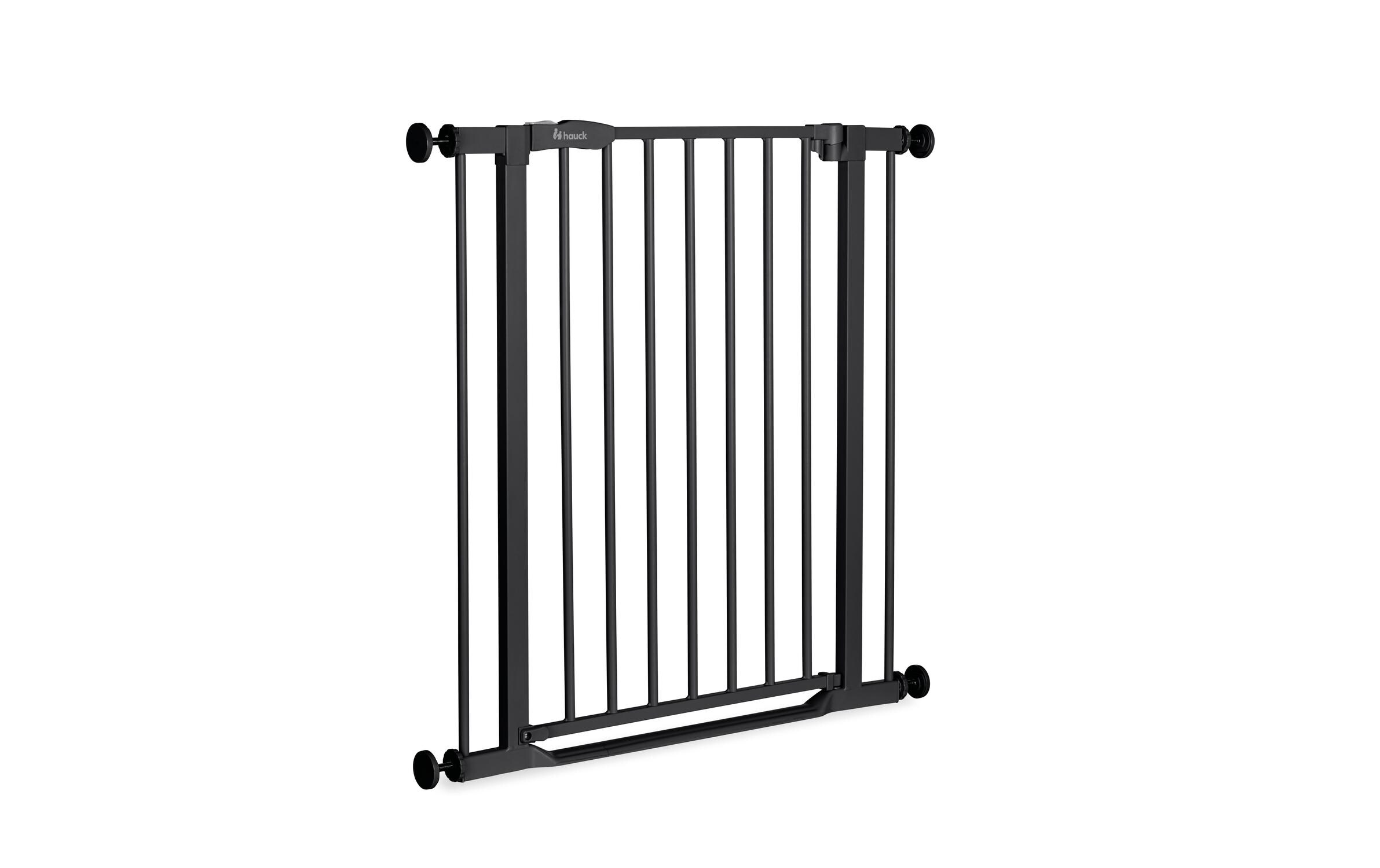 Türschutzgitter Clear Step 2 Schwarz 75 cm - 80 cmBarrierefreies, manuell schliessendes Tür- und Treppenschutzgitter-Set
