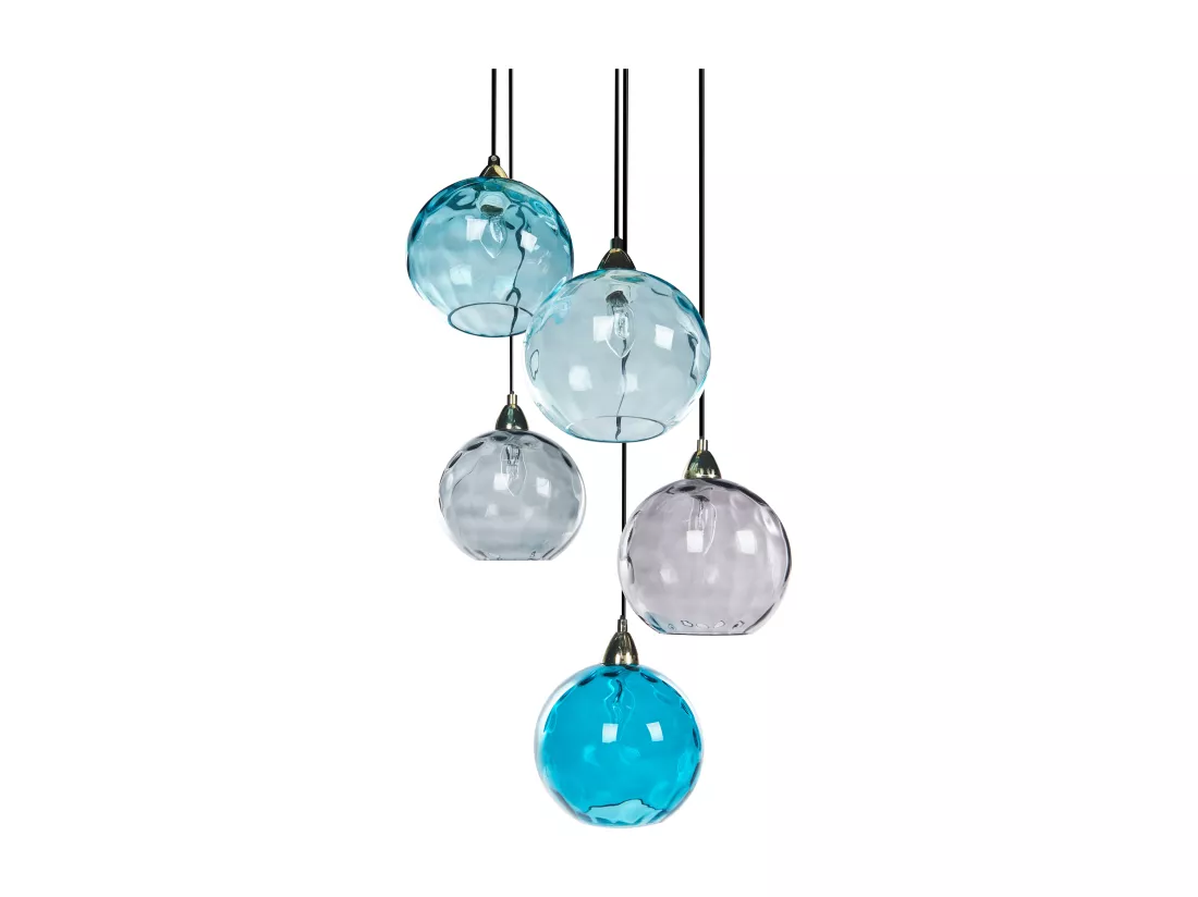 Lampe suspension PABELLON Verre Bleu
