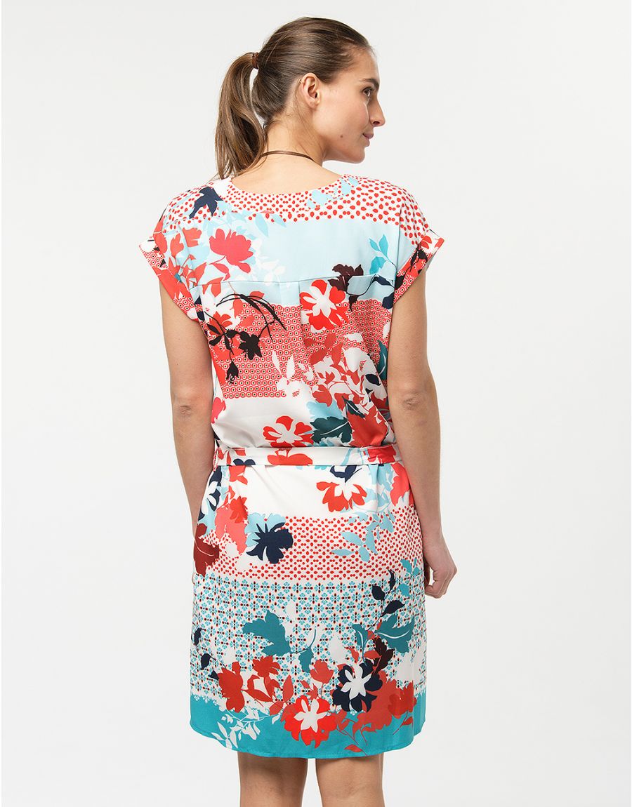 Robe col V fleurie