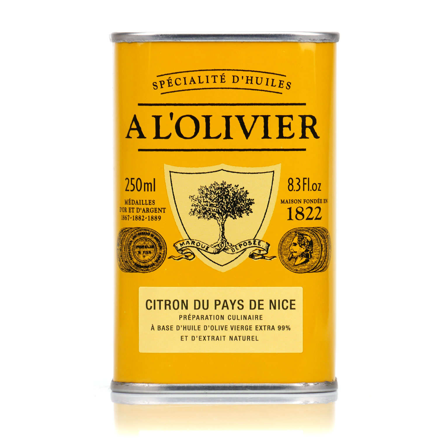 Huile d'olive vierge extra au citron du pays de Nice