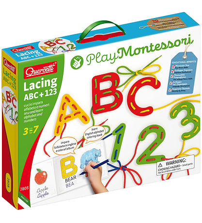 Quercetti L?ringss?t - Lacing ABC+123 - Play Montessori - 2802