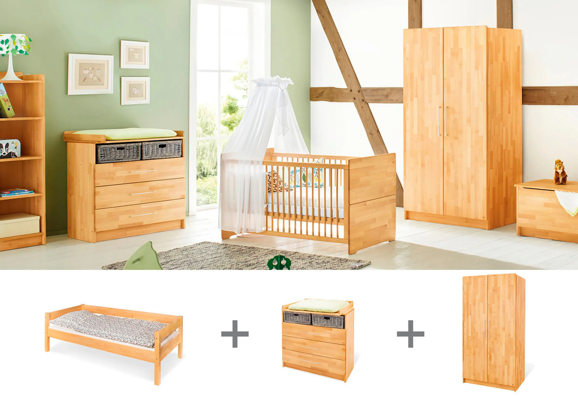 Pinolino Jugendzimmer-Set „Natura” breit, 3-tlg.