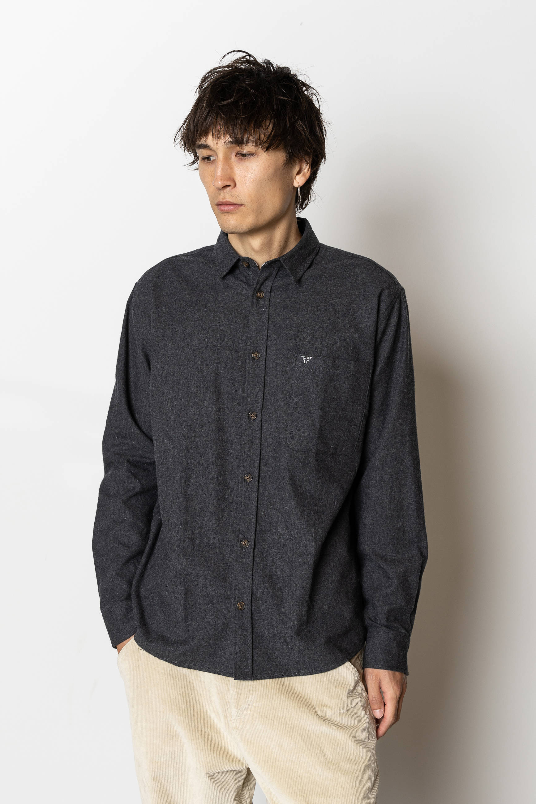 FAT MOOSE flanel overhemd antraciet