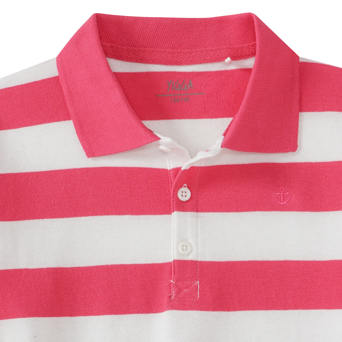 Yigga Jungen Poloshirt mit Streifen hellrot / weiss