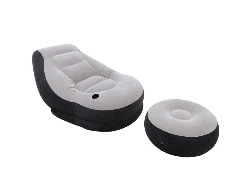 Intex Aufblasbarer Sessel Ultra Lounge aufblasbar Grau Sessel und Hocker