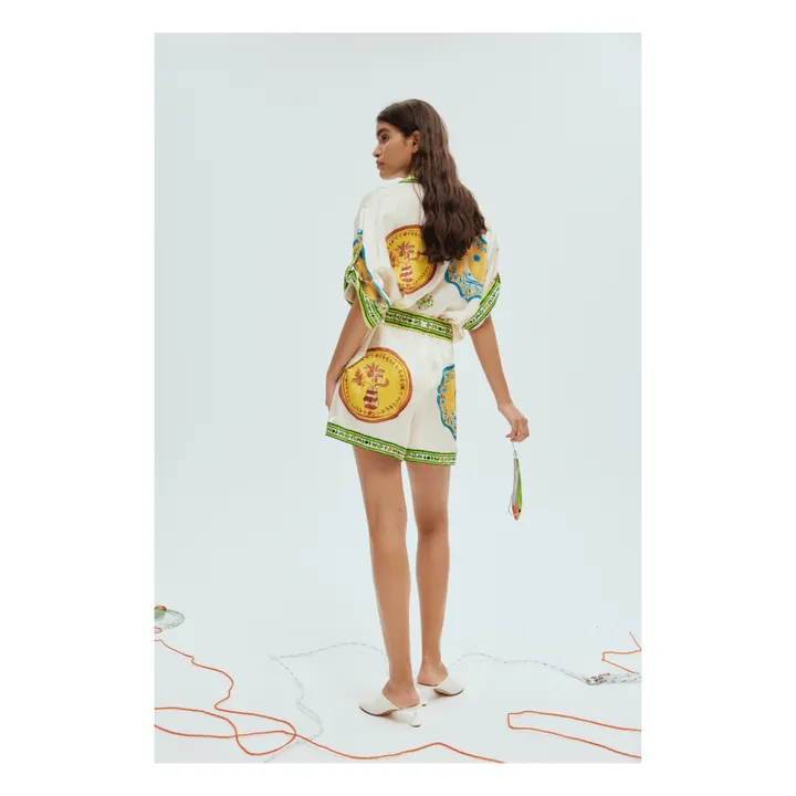 Alémais Short Porcelain Soie | Ecru