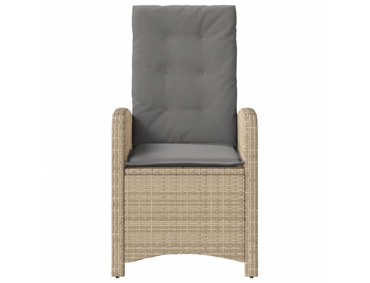 VIDAXL - Chaise inclinable de jardin coussins mélange beige poly roti...