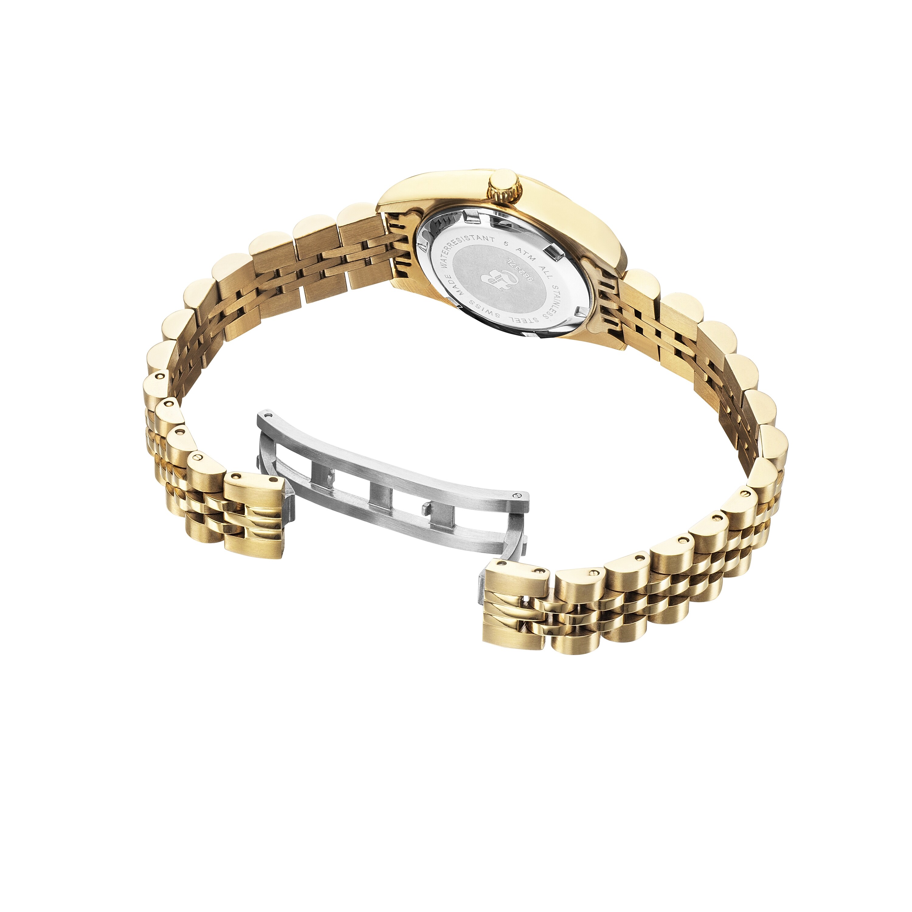 Jacques du Manoir Damen Armbanduhr Inspiration Edelstahl Gold platiert Quartz NRO.22