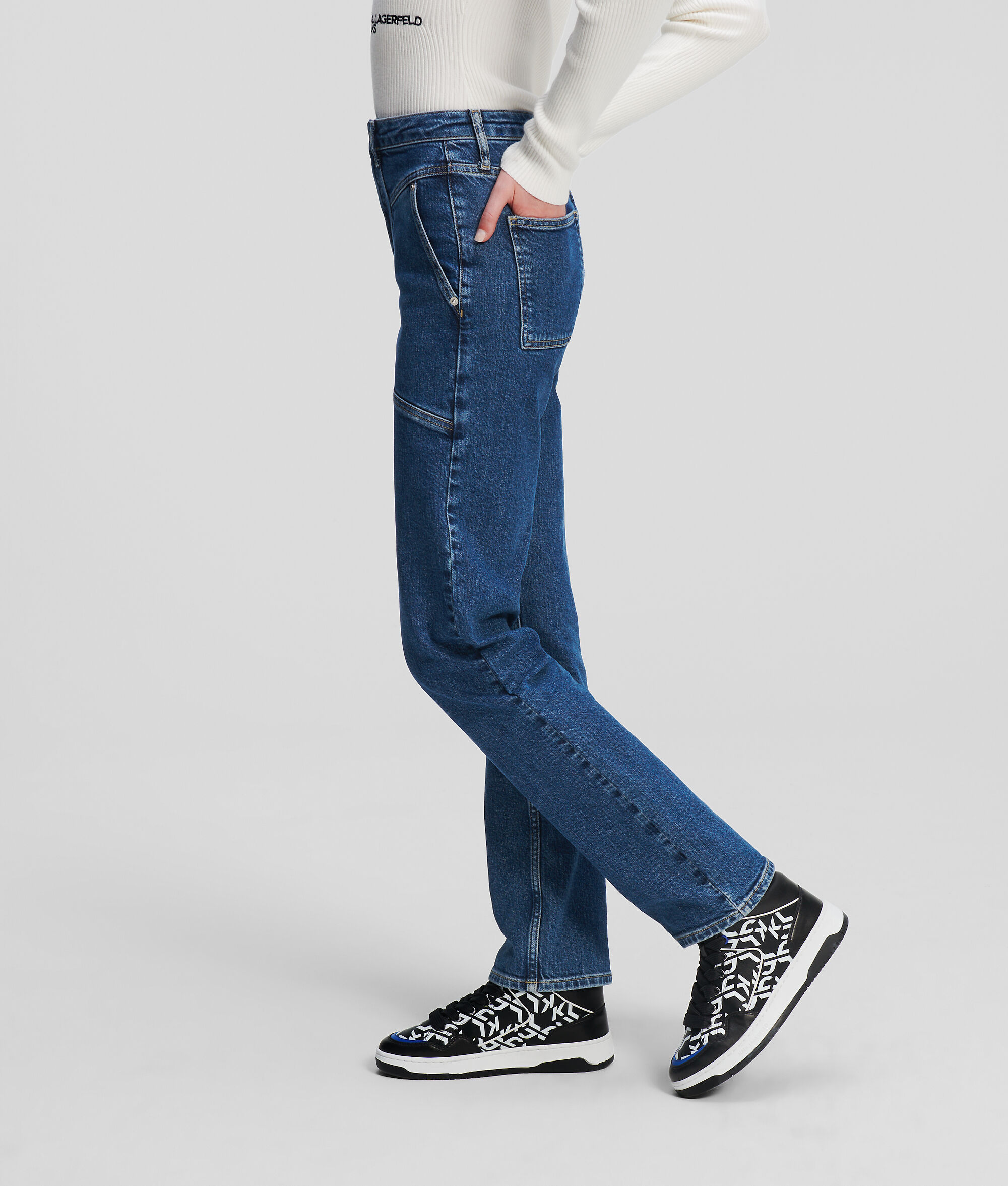 JEAN DROIT FONCTIONNEL TAILLE HAUTE KLJ