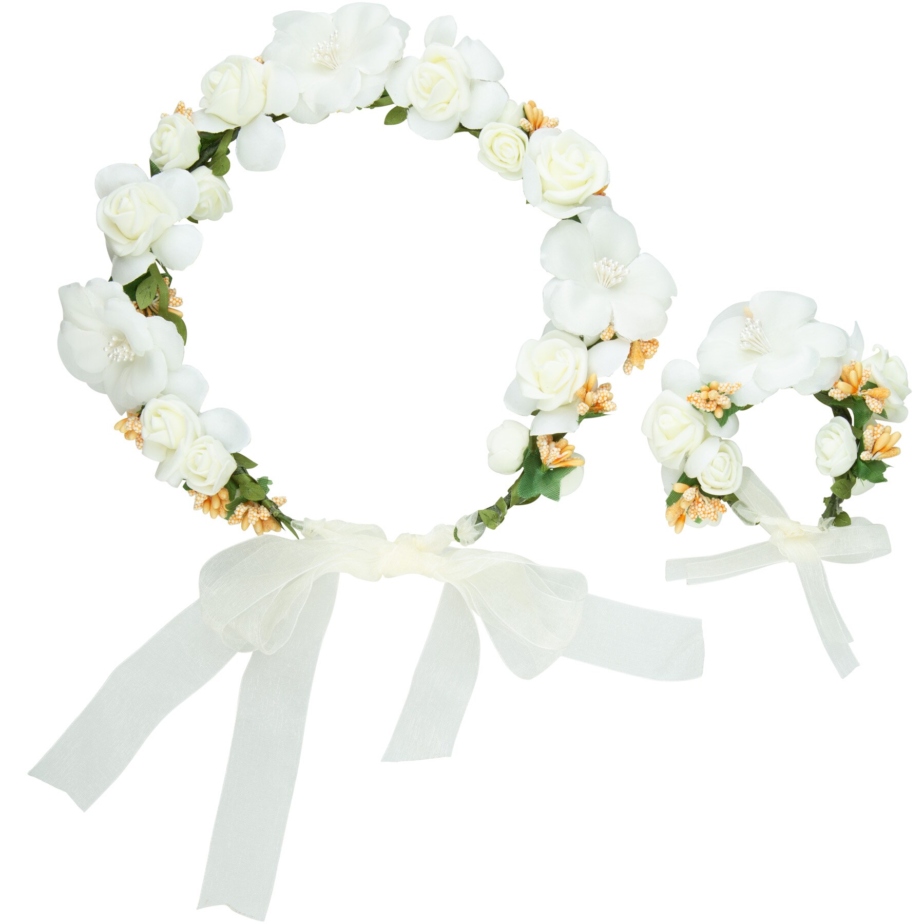 tectake® Blumenkranz und Armreif Hochzeit