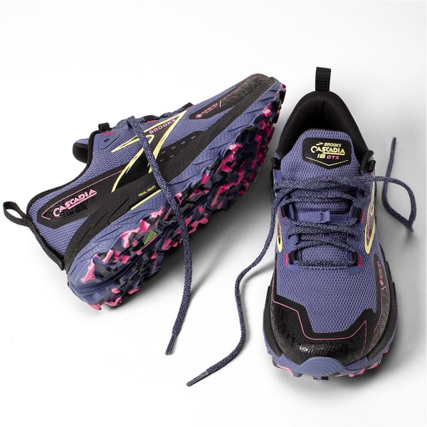 Chaussure trail BROOKS CASCADIA 18 GORE-TEX W GREY BLUE/BLACK/PINK
