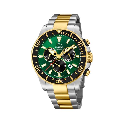 Jaguar J862 Herreur, Stål/Guld/Grøn/Sort, 43 mm