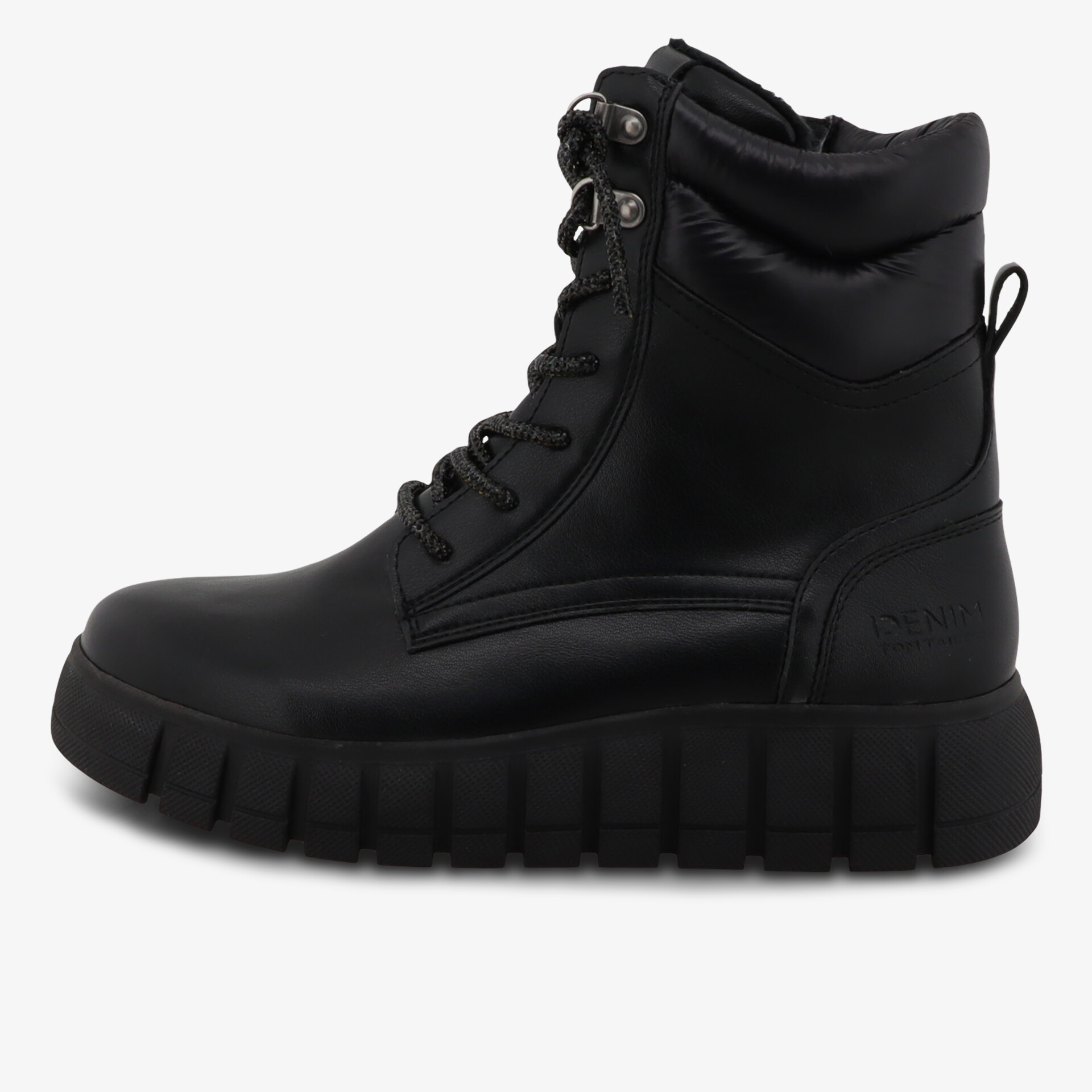 TOM TAILOR Damen Schnürstiefeletten schwarz
