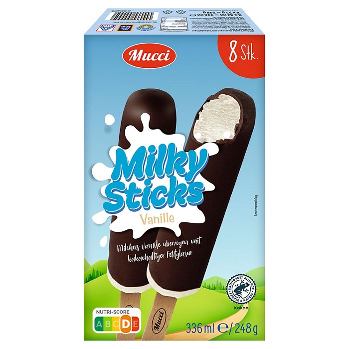 MUCCI Eis-Pins 336 ml, Vanille mit Schokolade