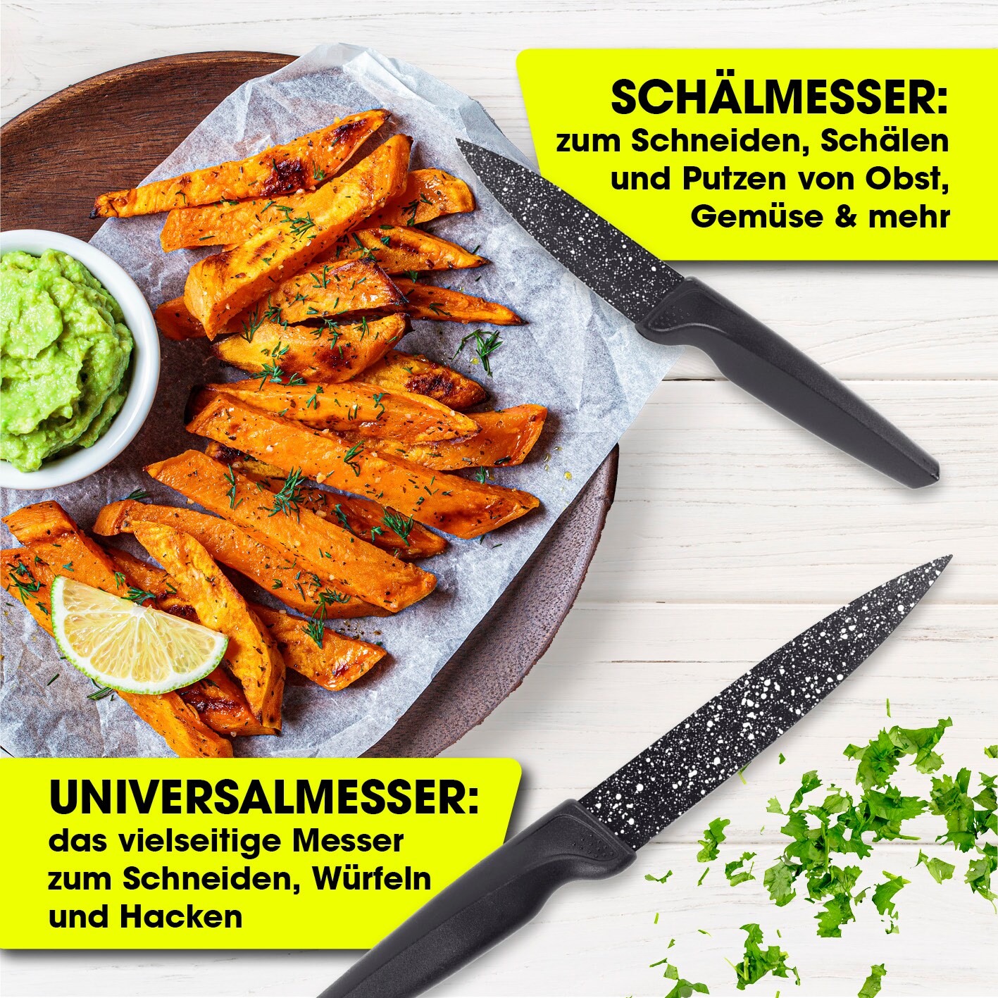 GOURMETmaxx Messerset 6-tlg. Schwarz