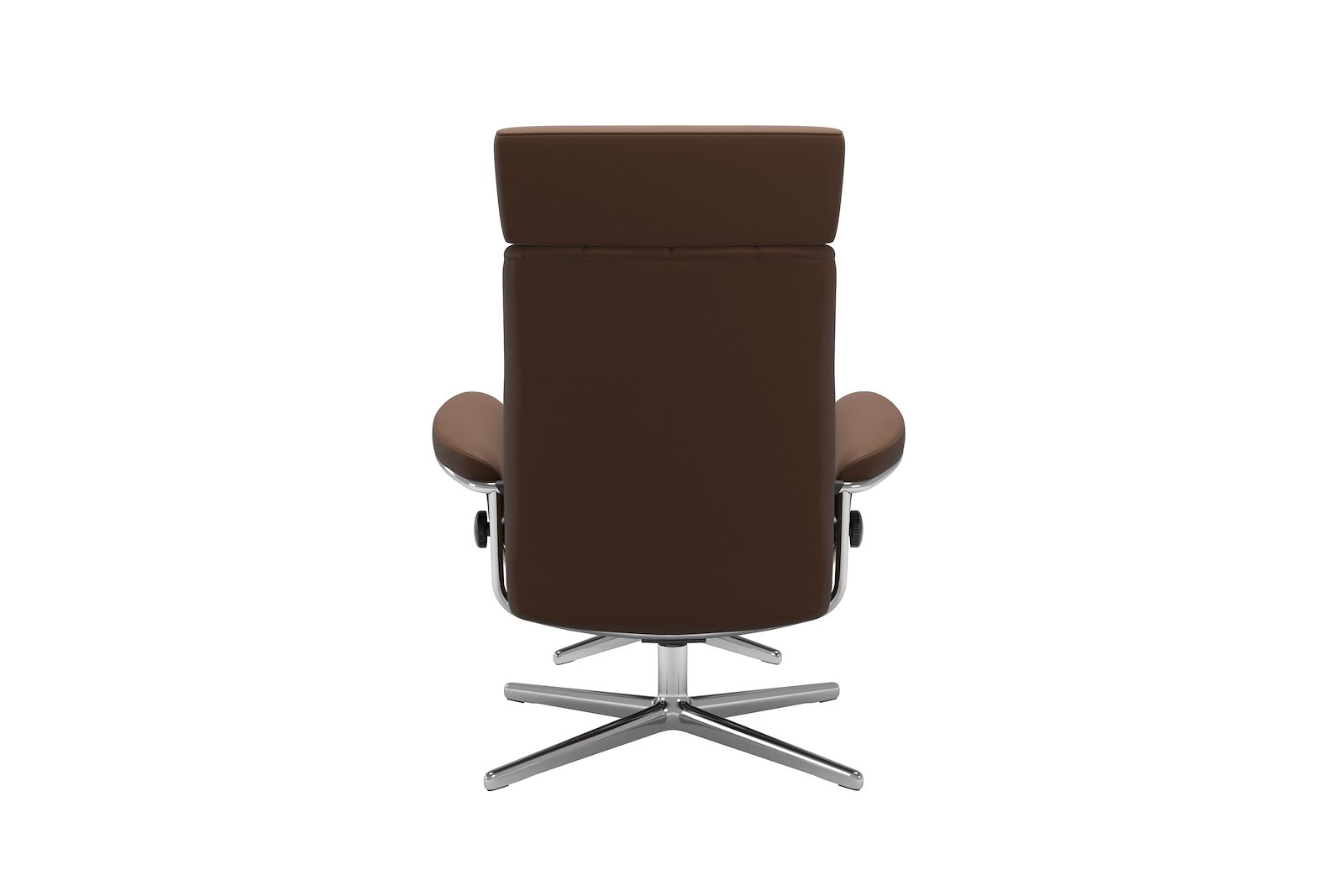London lenestol I hud Batick Spesial Warm Brown og Cross understell i krom
