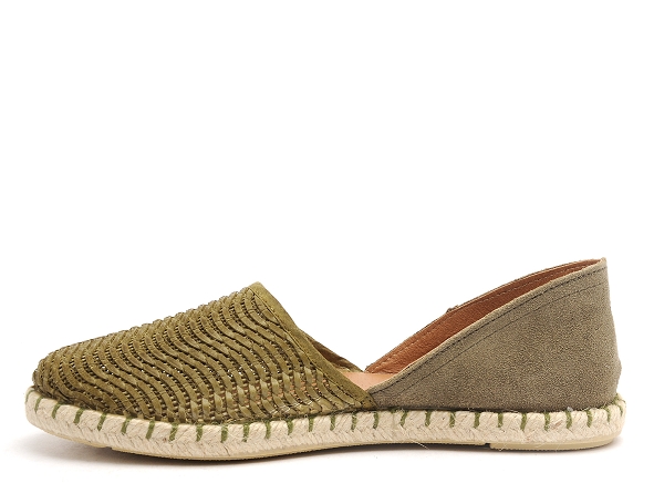 Verbenas ballerines femme carmen tresse kaki