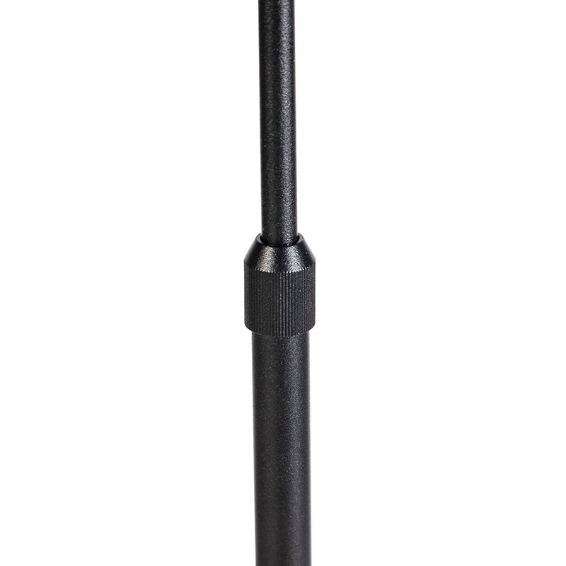 Zwarte vloerlamp met velours kap pauw met goud 35 cm - Parte