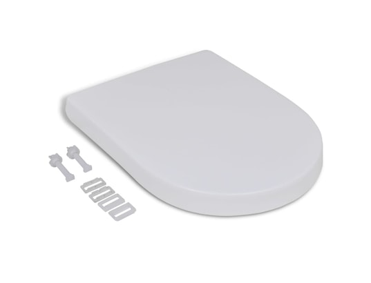 VIDAXL - Siège de toilette à fermeture en douceur carré blanc