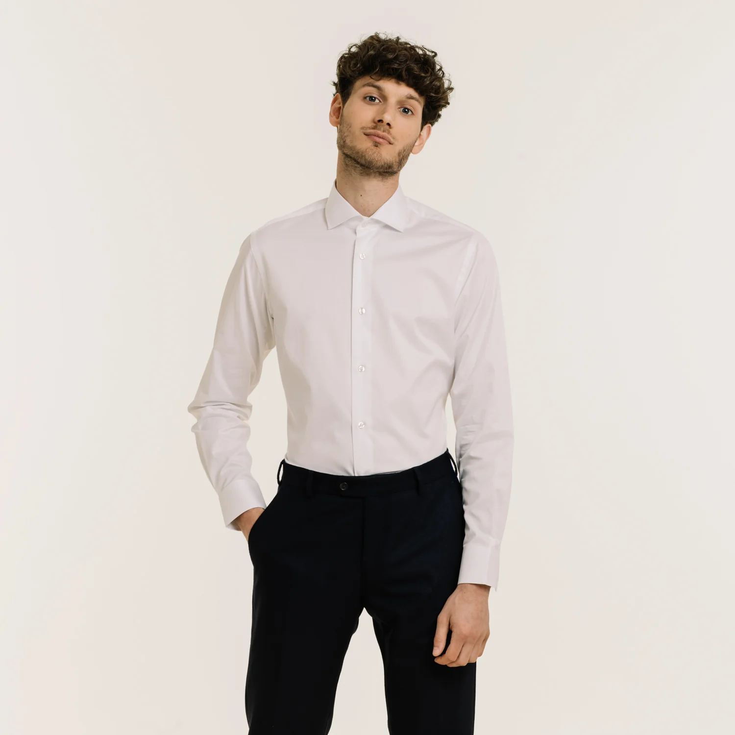 White double-twisted twill shirt