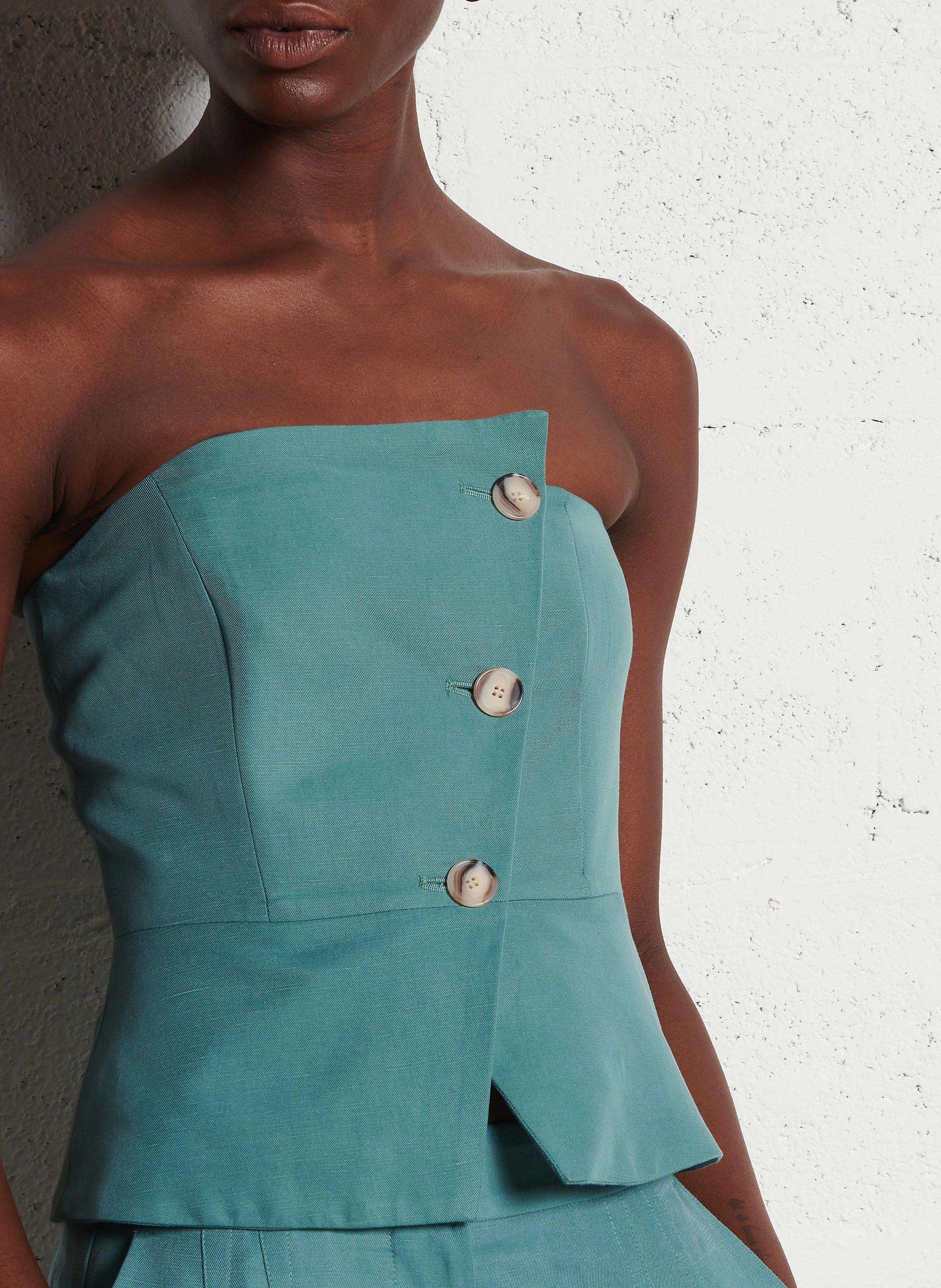 GABRIELLA - Top bandeau boutonné | Vert