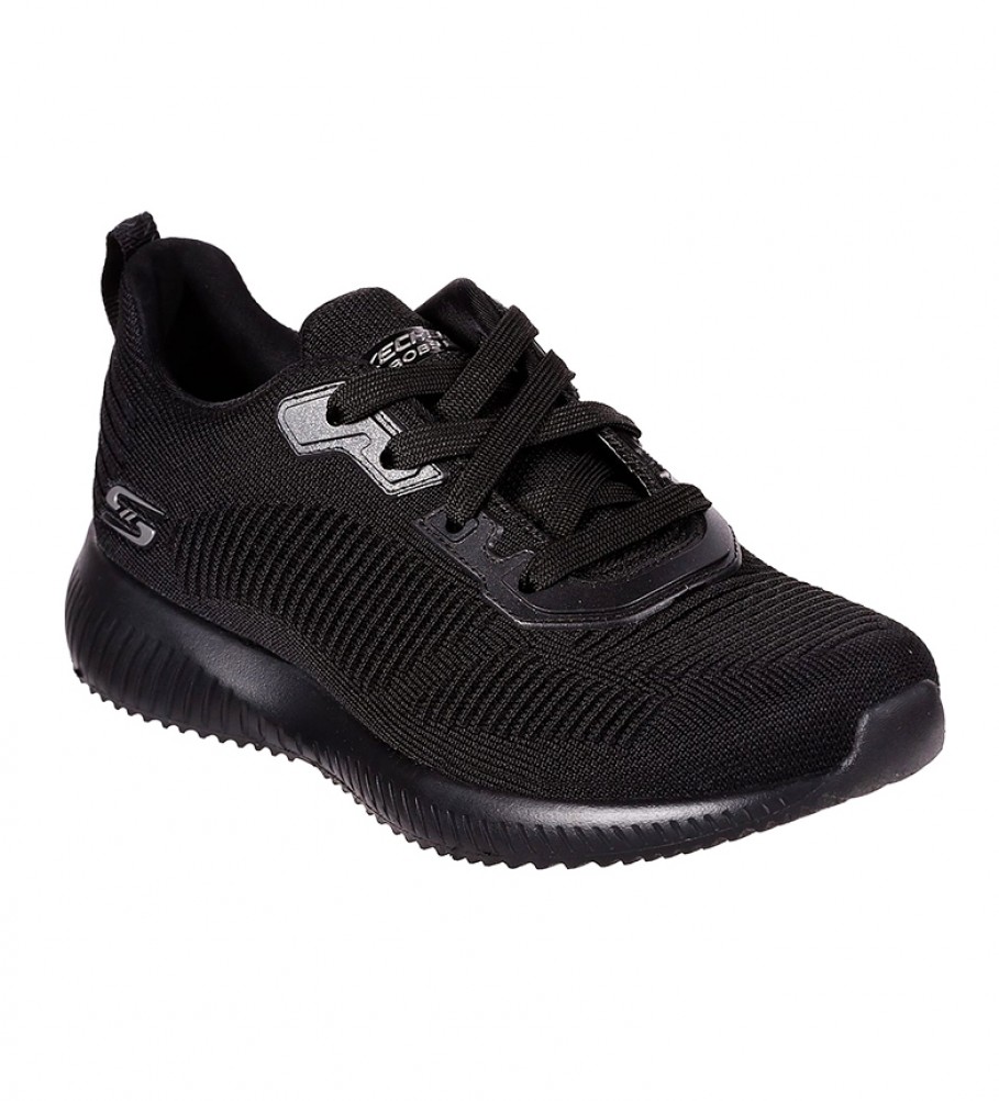 Tênis Skechers Bobs Sport Squad Tough Talk preto com espuma viscoelástica