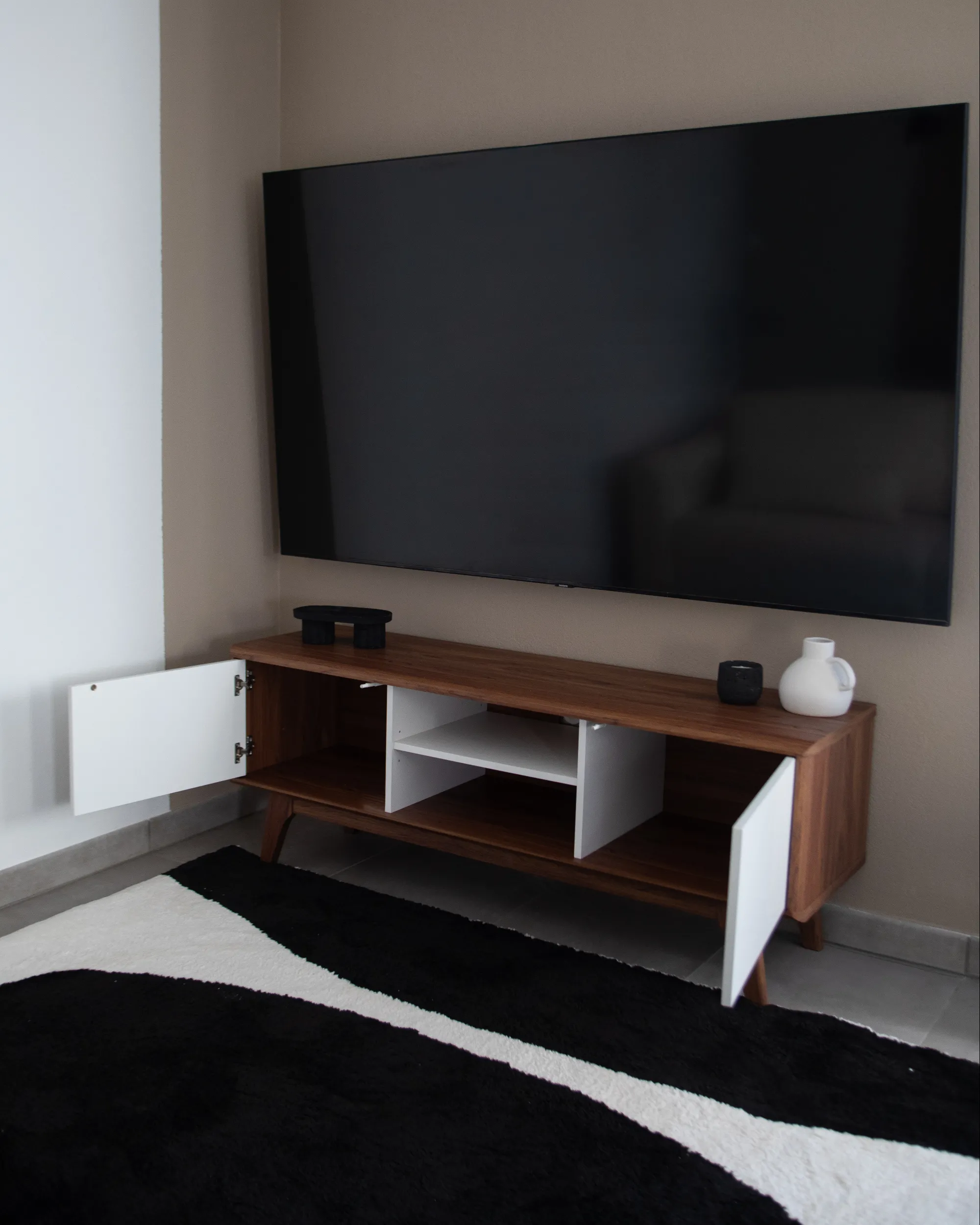 TV-meubel ROCHESTER Bruin/wit