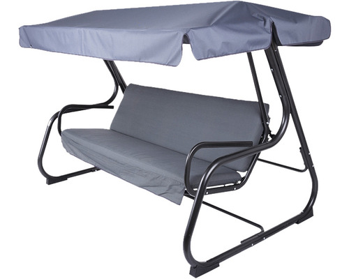 Schommelset Parma Hollywood, 209 x 132 x 171 cm, stof, 4-zits, zwart