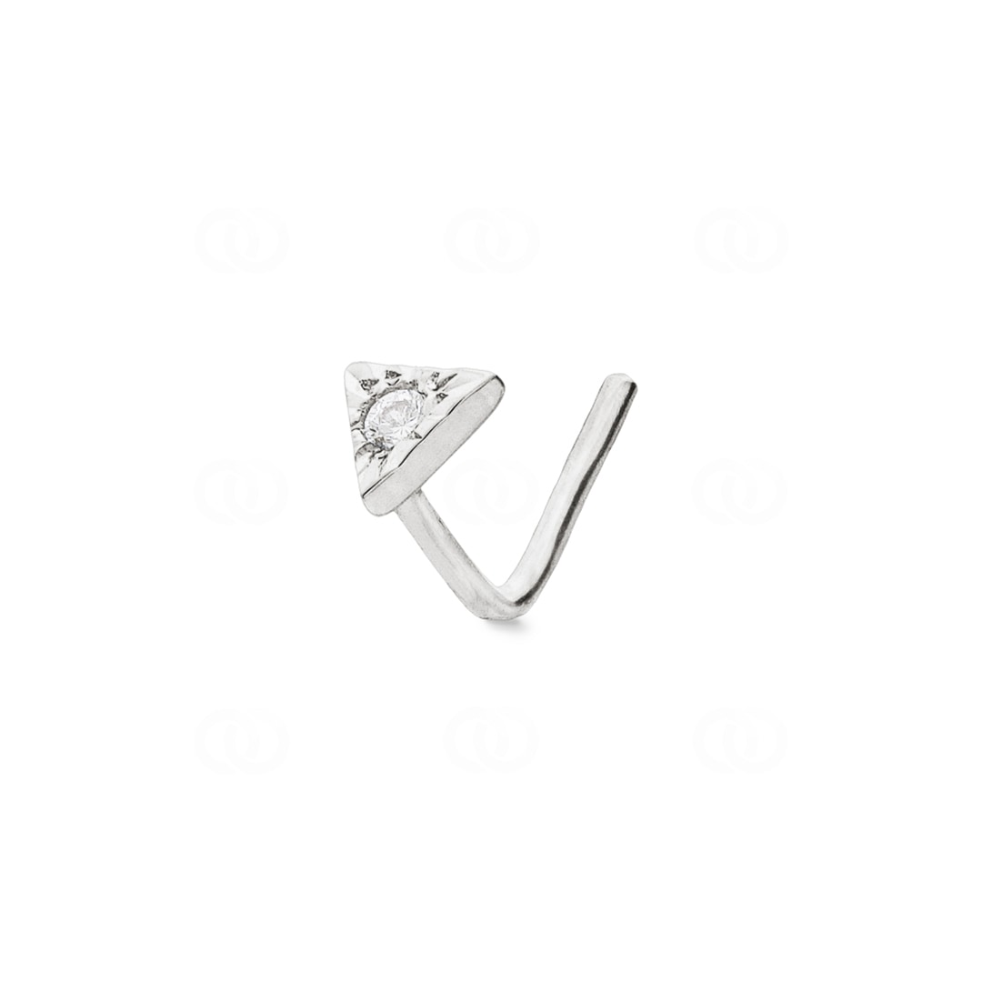 Nasenstecker Winkel 750/18 K Weissgold mit Diamant 0.01ct H/Si