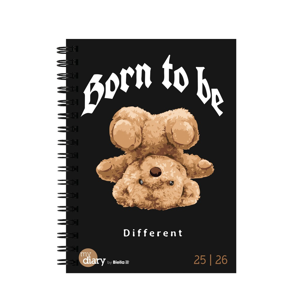 (1W/2S) 12x16.5cm mydiary Wire-O Schüleragenda Zeitplanungssystem Wochenkalender 2025-2026 (806517820026U) - Teddy