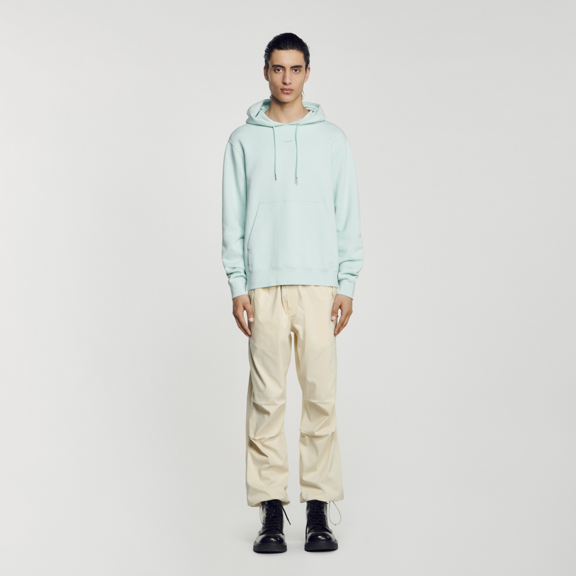 Hoodie Homme brode en coton biologique