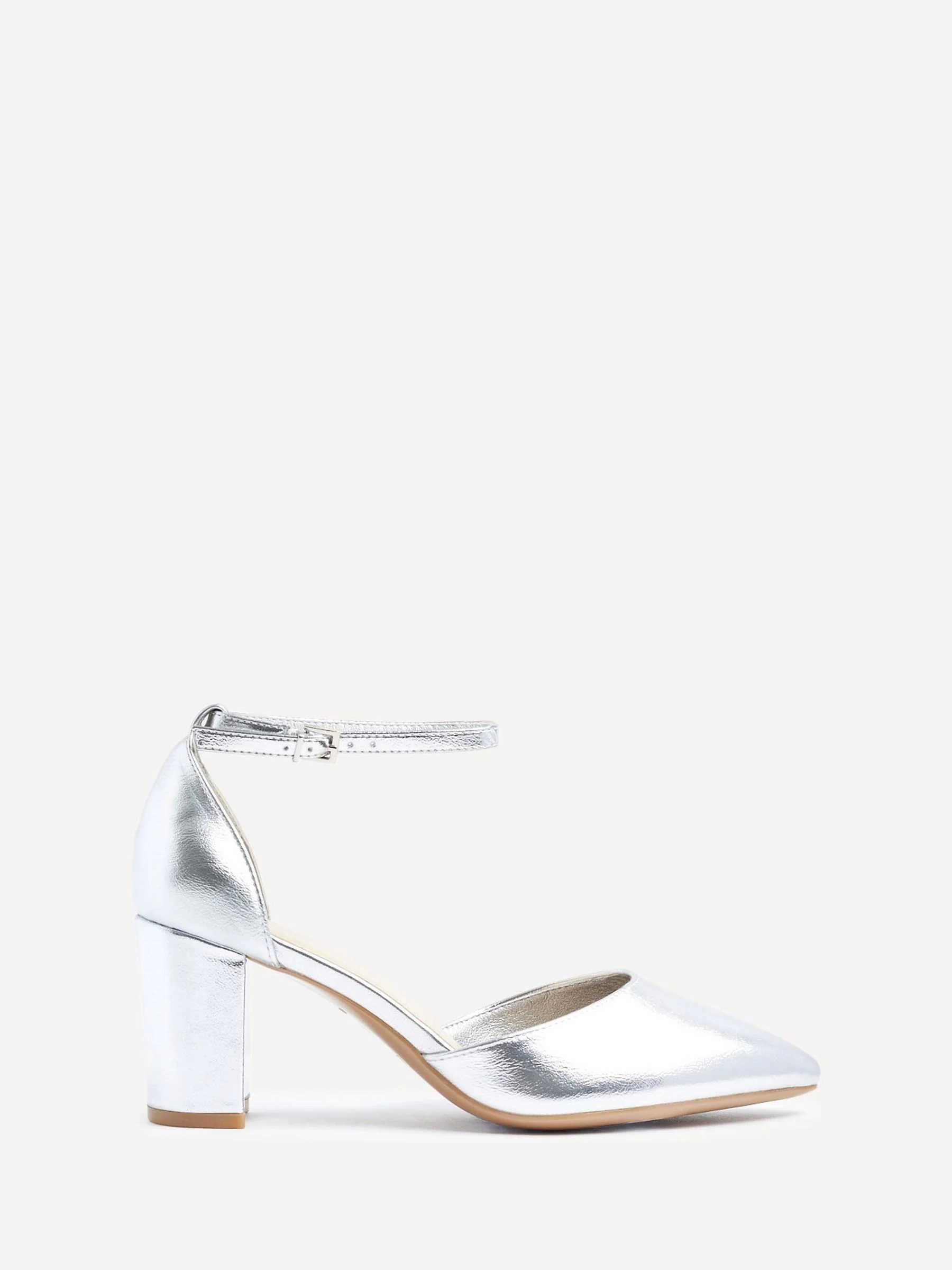Zilver - Linzi Davina pumps met blokhak en dichte hiel