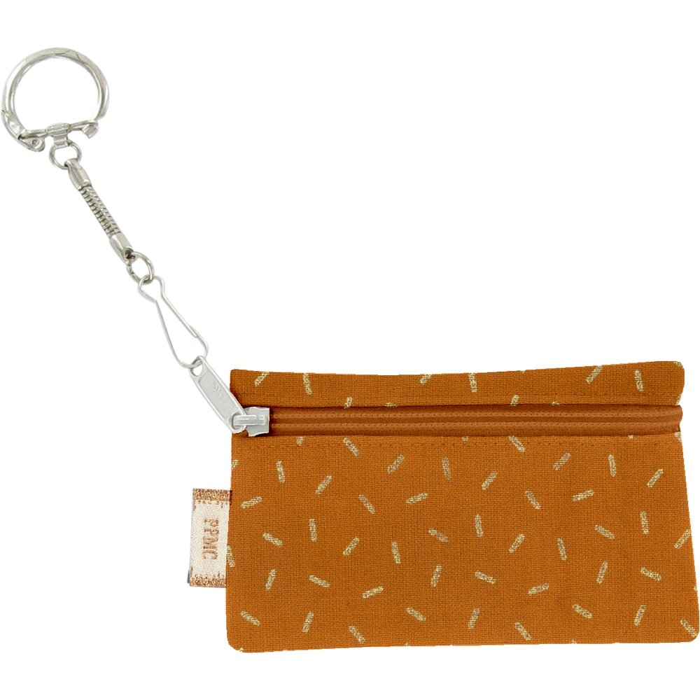 Pochette Porte-Clés Paille Dorée Caramel