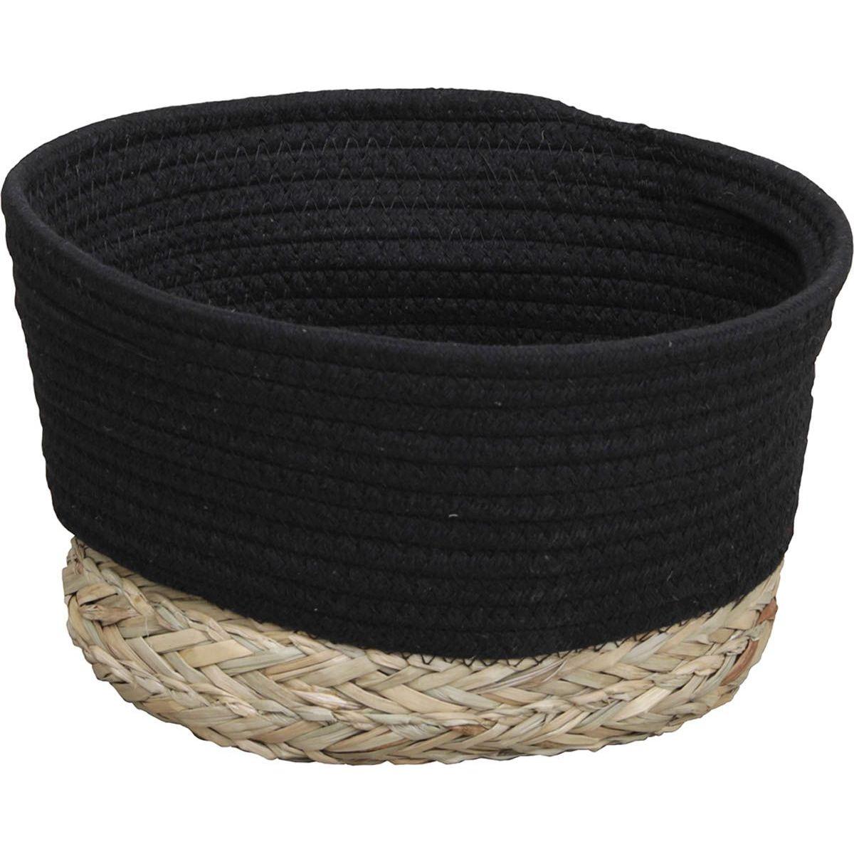 CORBEILLE OVALE PETIT MODELE 25X20CM NOIR NATUREL