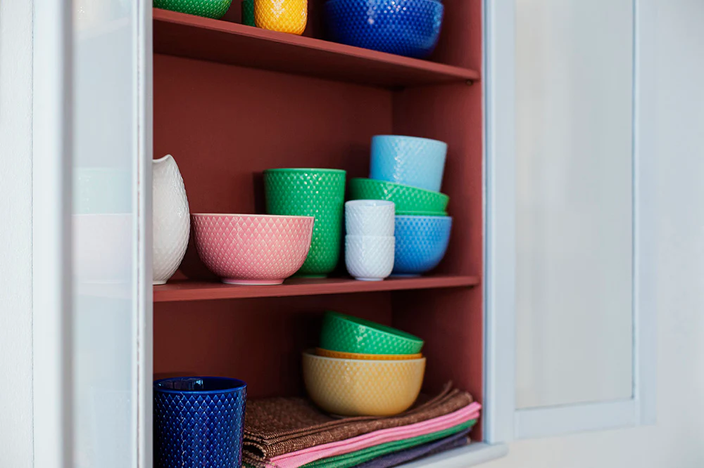 Lyngby Porcelæn  Rhombe Color æggebæger, blå - H: 4,5 cm.