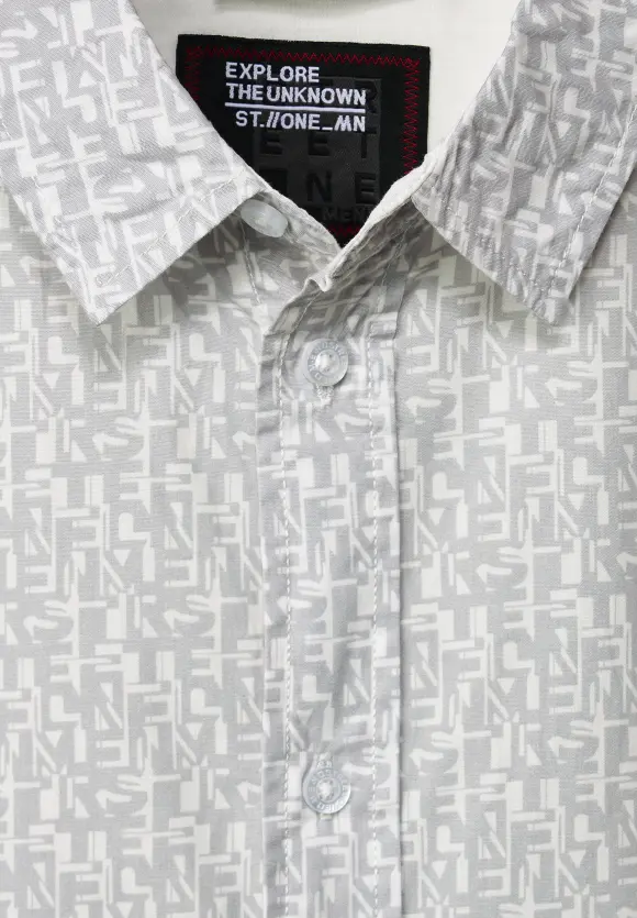 Hemd mit Alloverprint - broken white