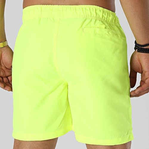 Short De Bain Logo Jaune Fluo Noir