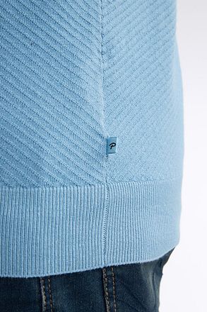 Petrol Knitted Polo Lichtblauw M-1050-KWC213-5187 kopen