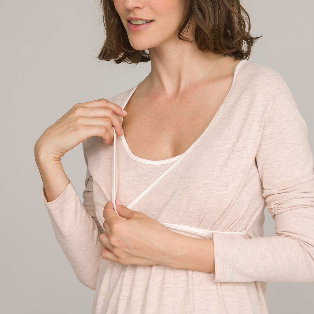COLEÇÕES LA REDOUTE<br>Camisola de maternidade em algodão orgânico
