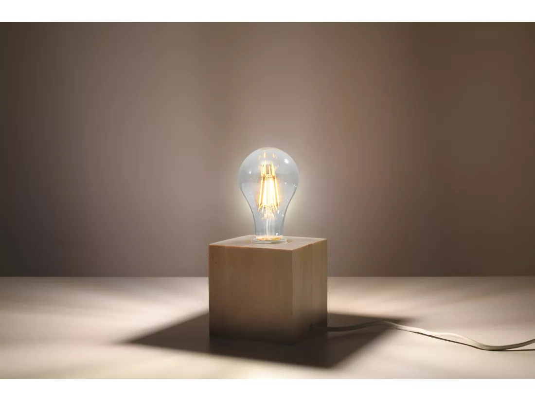 Sollux ARIZ Lampe de Table Bois Naturel E27