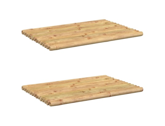 VIDAXL - Tapis de bain 2 pcs 50x35 cm bambou