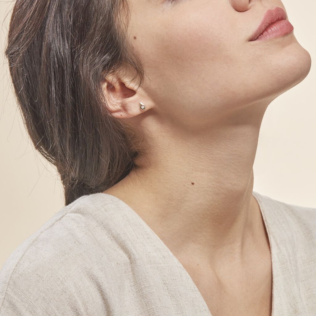 Boucles D'oreilles Puces Purete Or Jaune Diamant