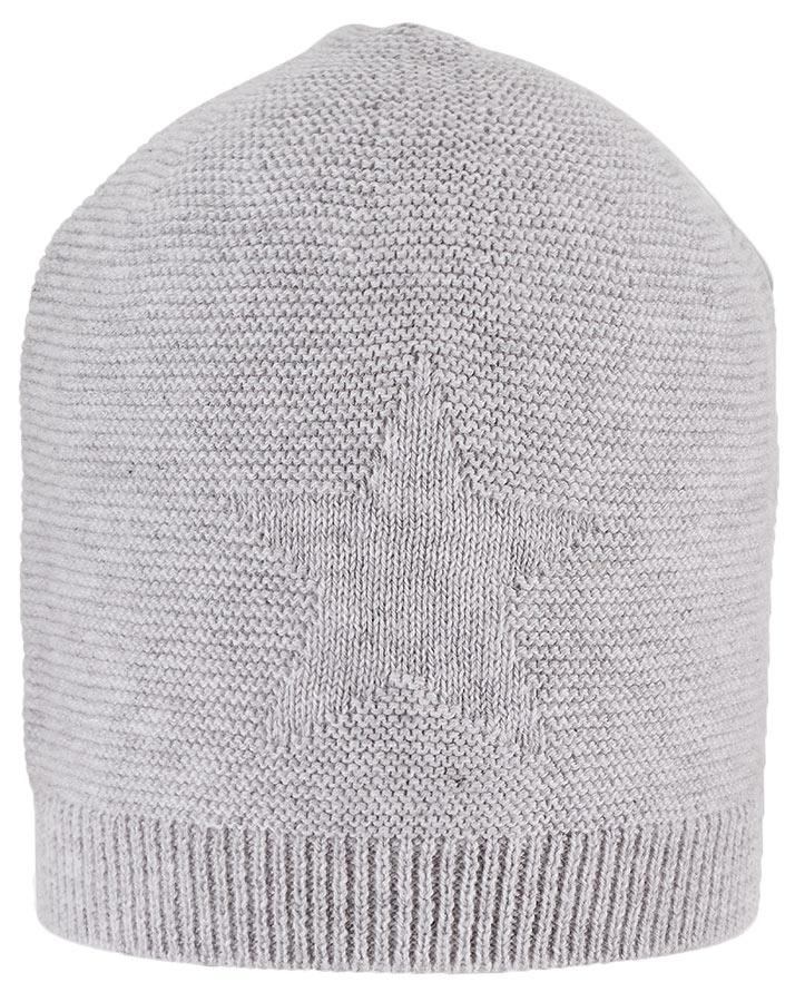 Strick-Mütze STERN in grau melange