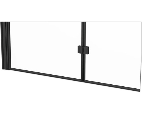 form&style 2-delige badwand DRENA 1120 x 1400 mm helder glasprofiel kleur zwart