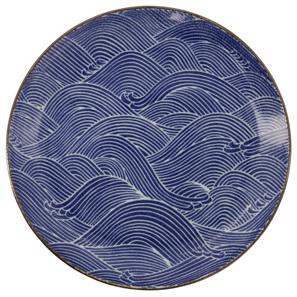 Seigaiha Blue tallerken, 25 cm