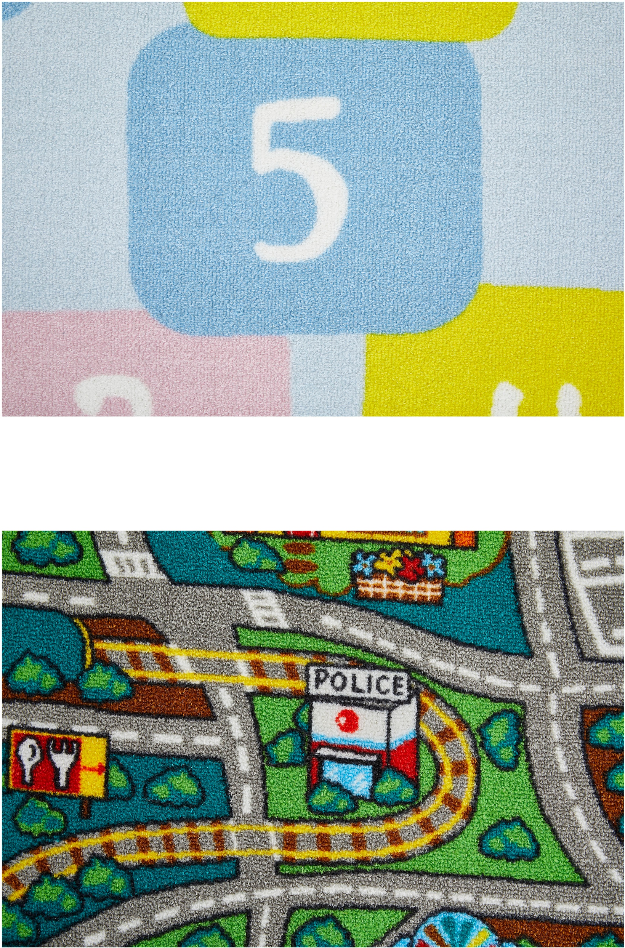 Andiamo Kinderteppich »Duo« rechteckig 10 mm Höhe Spielteppich, Strassenteppich, beidseitig verwendbar, Hüpfkästchen