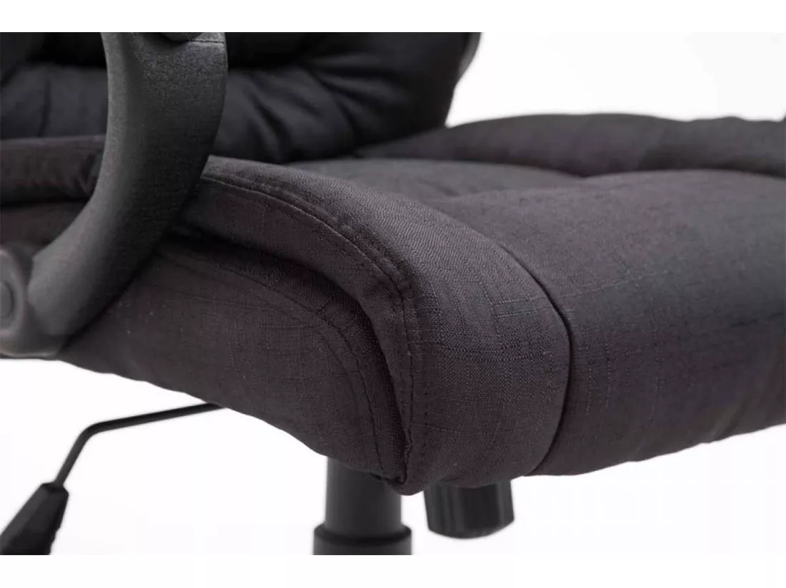 Chaise de bureau - Tissu & Blanc - Noir - XL Sparta