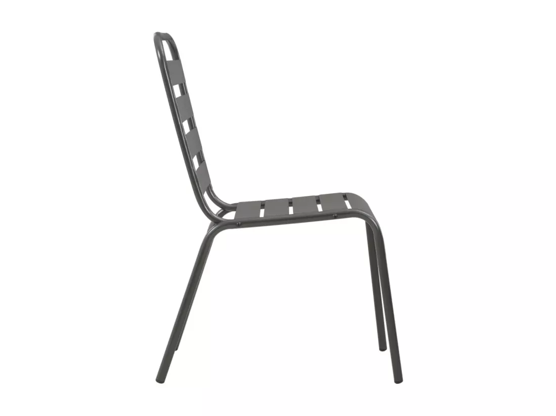 Chaises empilables de d'extérieur 2 pièces Acier Gris