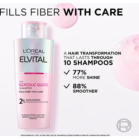 Shampoo m. glykolsyre kruset hår