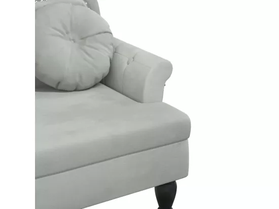 Banc avec coussins gris clair 120,5x65x75 cm velours